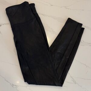 Spanx Black Faux Leather Leggings Large
